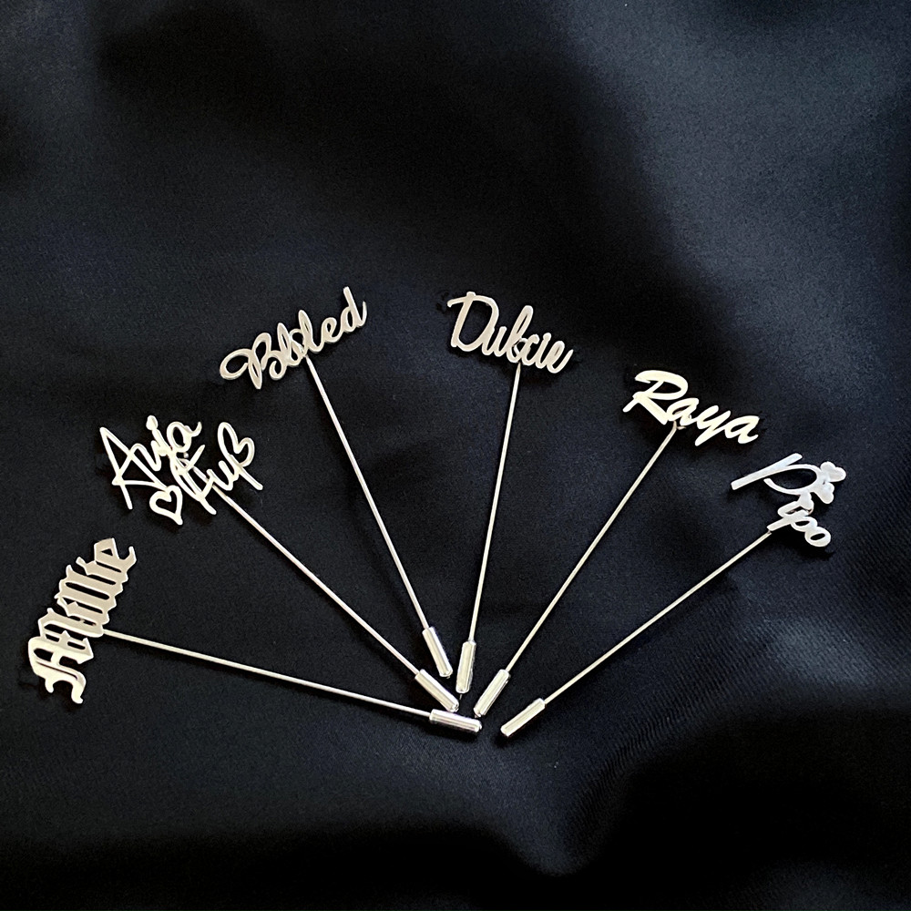 Tuxedo Lapel Pin - Personalized Men Lapel Pin Custom Name