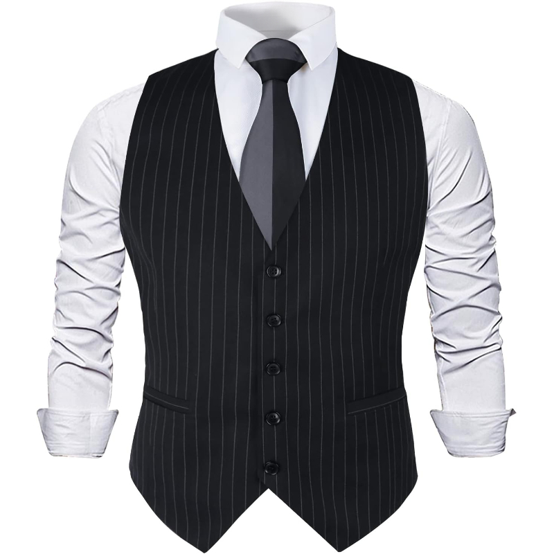Men'S Formal Wear In Wedding - Mens Pinstripe Business Suit Vest Formal