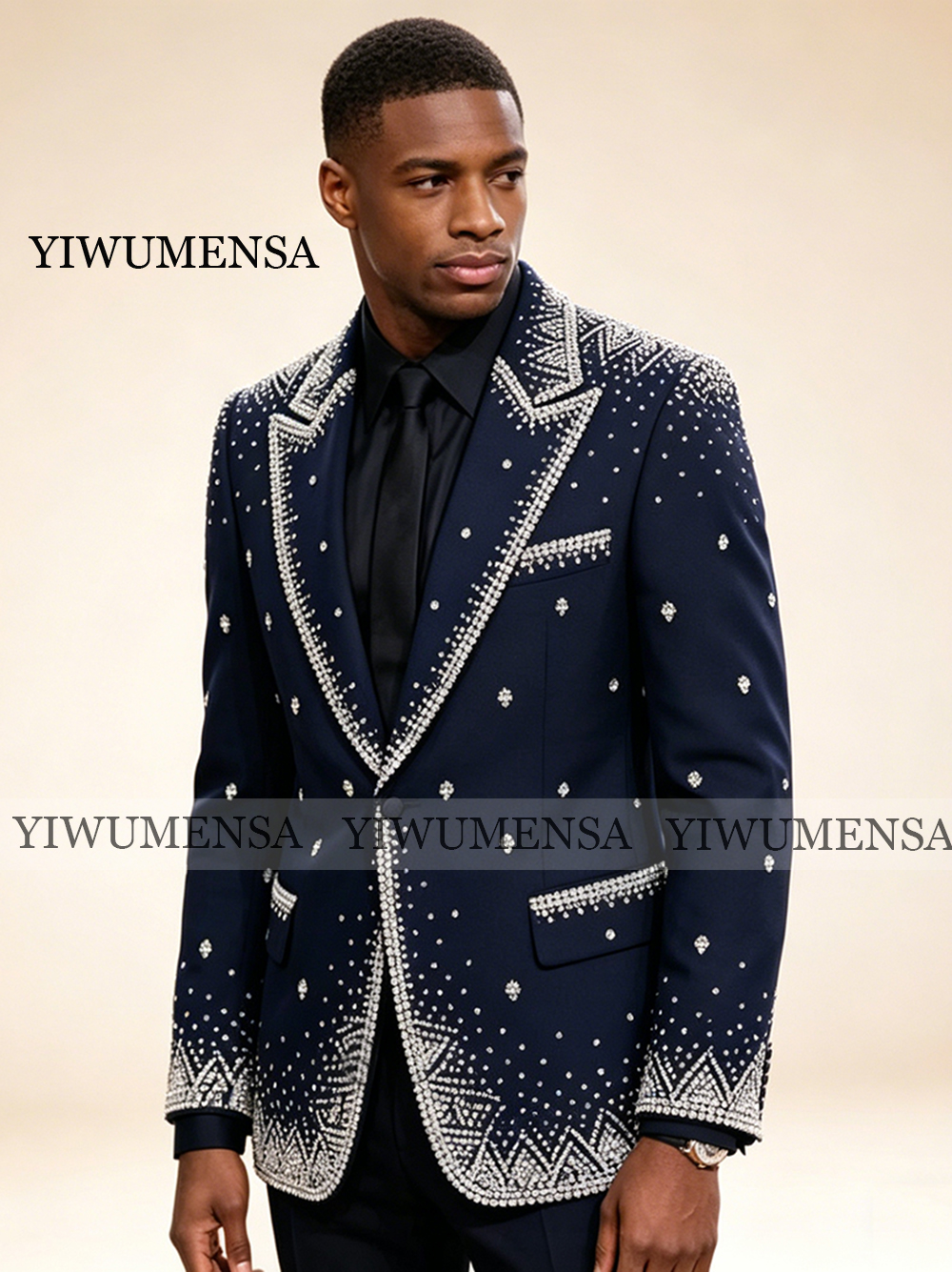 Men'S Formal Wear In Wedding - Brilliant Rhinestone Men Suit 2 Pieces