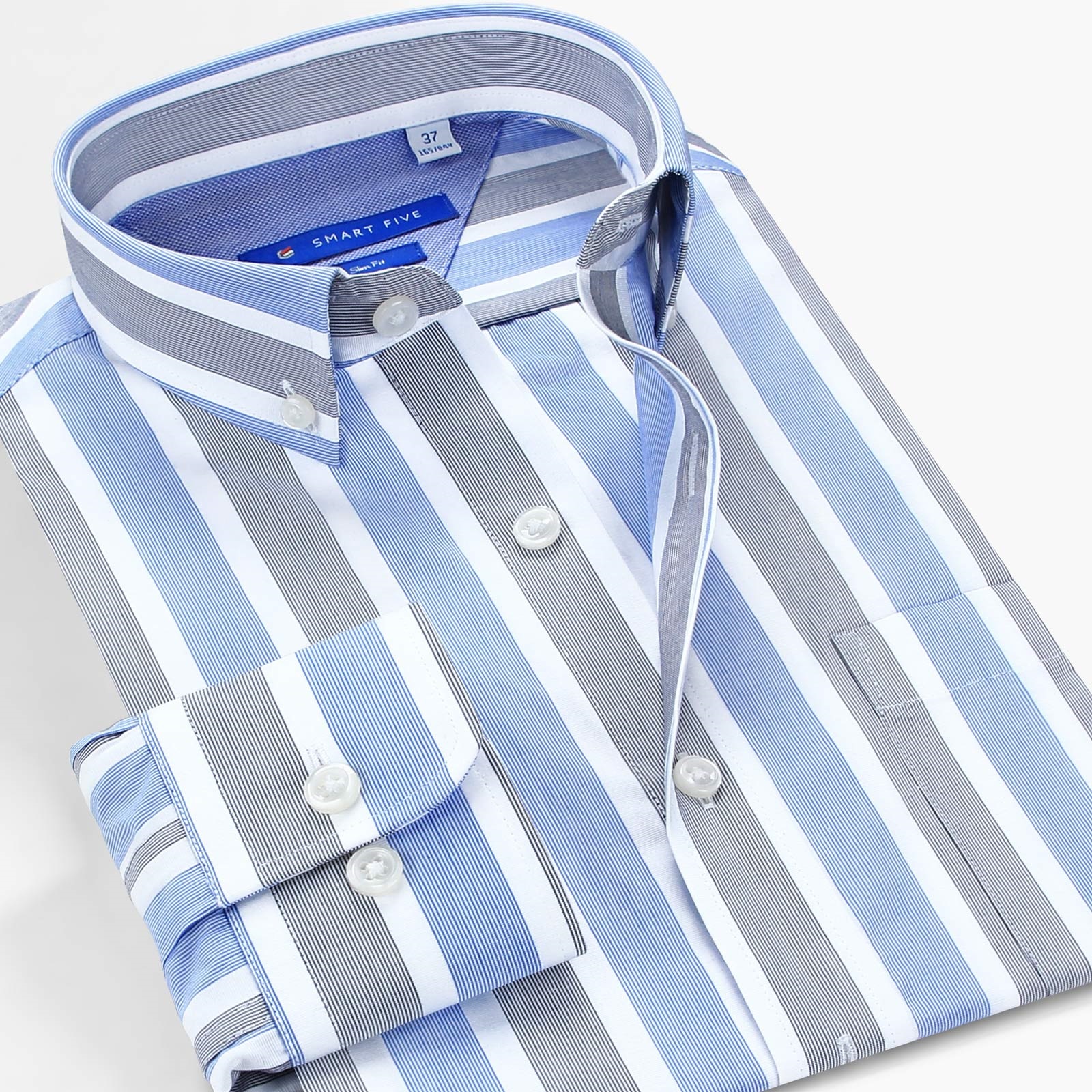 Men Formal Wear Brands - Men's 100% Cotton Striped Shirt Long