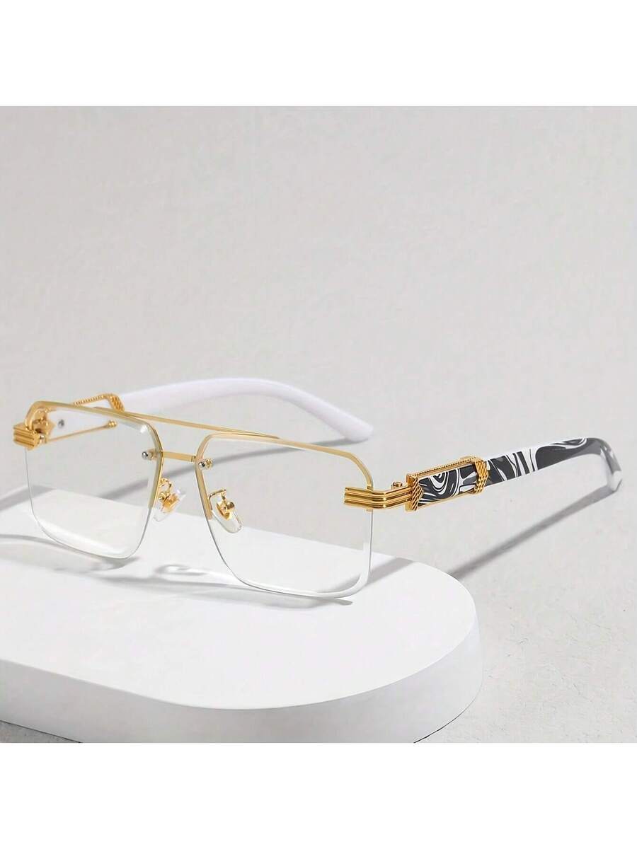 Men'S Formal Wear Accessories - Mens Half-Frame Eyewear With Transparent Lenses