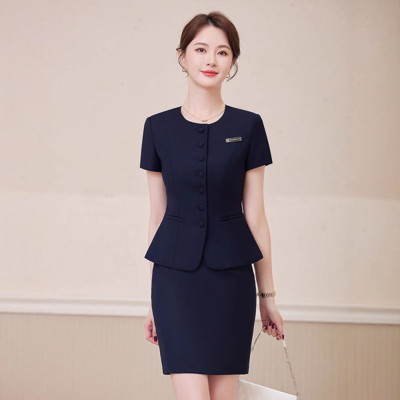 Gray short-sleeved suit dress, - огляд і ціна Dress Pant Flat Front