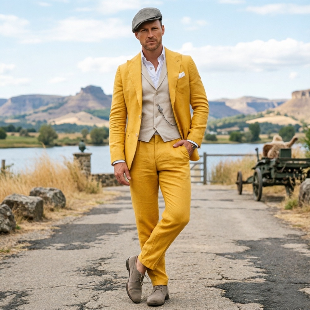 Sage Green Linen Men 3 Piece S - огляд і ціна Men'S Formal Wear In Wedding