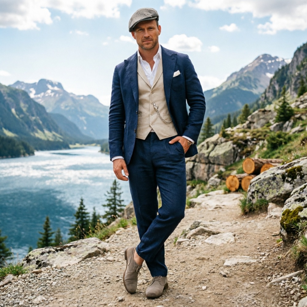 Sage Green Linen Men 3 Piece S - огляд і ціна Men'S Formal Wear In Wedding