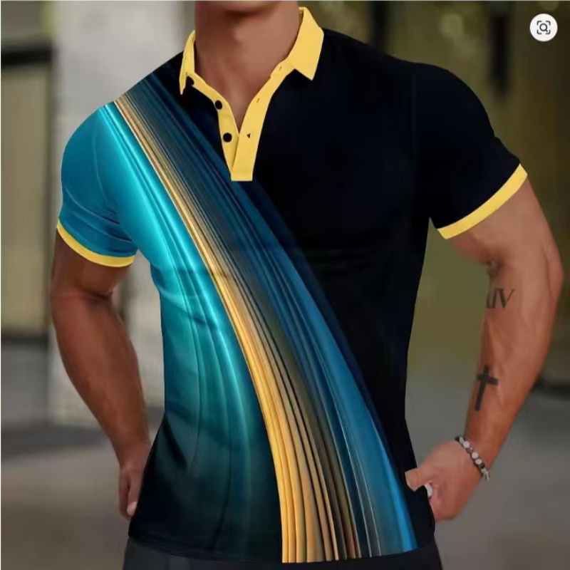 2025 Men's Geometric Golf Shir - огляд і ціна Men Formal Wear Top