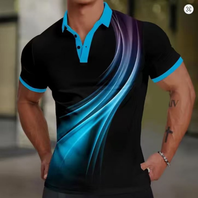 2025 Men's Geometric Golf Shir - огляд і ціна Men Formal Wear Top