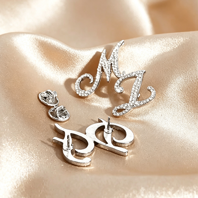 Custom Double Initials Pin,Bri - огляд і ціна Tuxedo Lapel Pin
