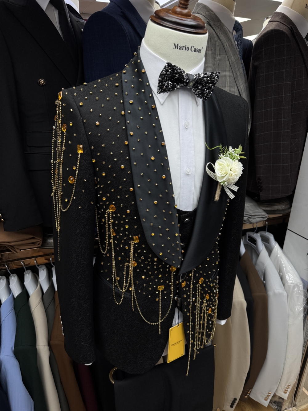 New Golden Beaded Tassel Suit  - огляд і ціна Men'S Formal Wear In Wedding