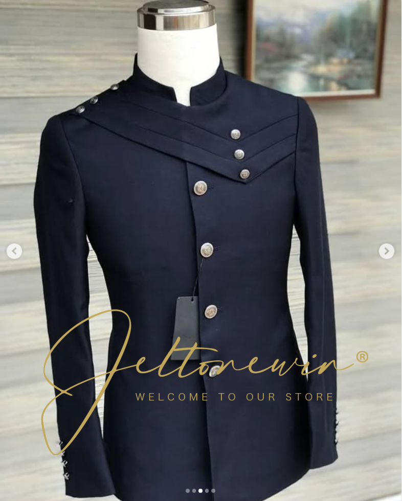 Men's Navy Blue Suit Set with  - огляд і ціна Men'S Formal Wear In Wedding