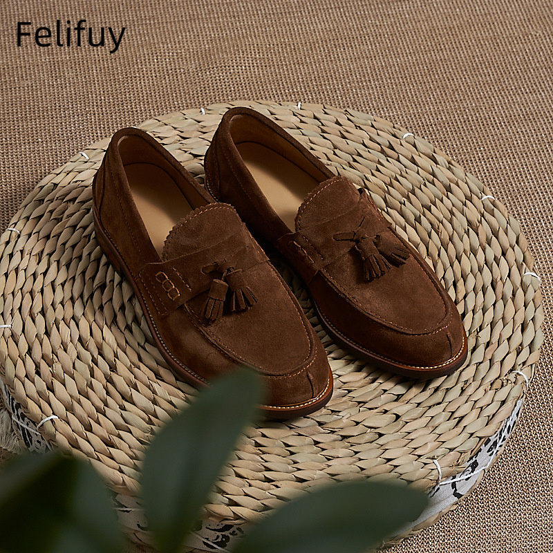 New Brown Men Flat Loafers Cow - огляд і ціна Men'S Formal Wear In Wedding