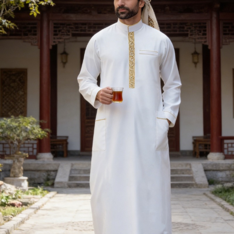 Arabic Mens Thobe Embroidered  - огляд і ціна Men Formal Wear Shop