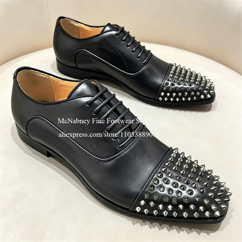 Spike Studs Leather Dress Shoe - огляд і ціна Men'S Formal Wear In Wedding
