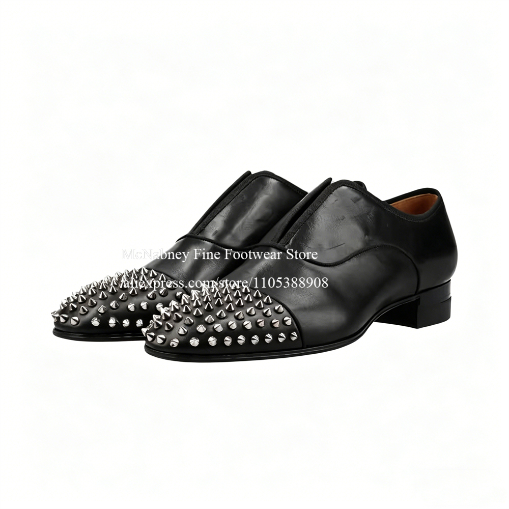 Spike Studs Leather Dress Shoe - огляд і ціна Men'S Formal Wear In Wedding