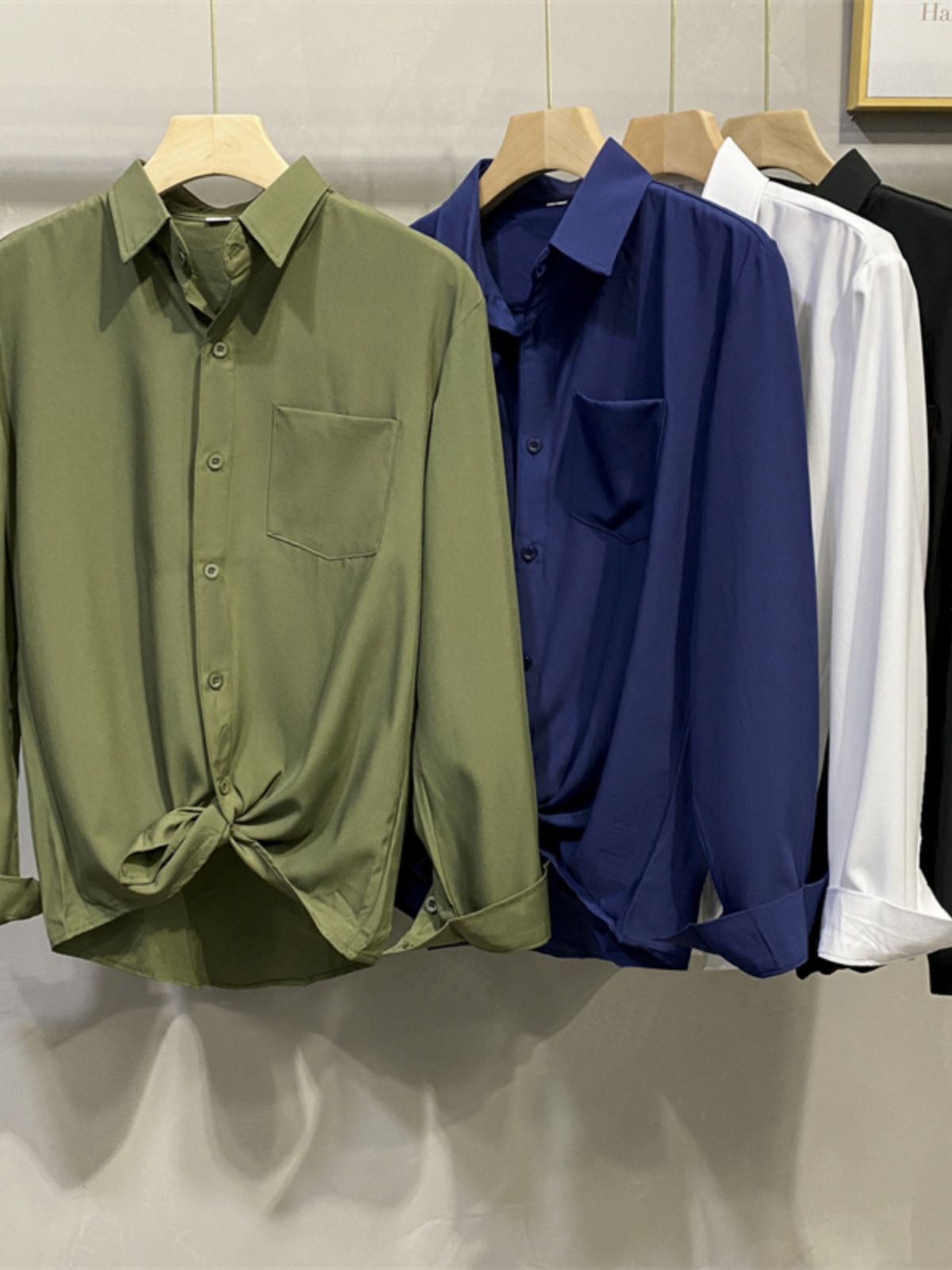 White Long Sleeve Shirt Jacket - огляд і ціна Men Formal Wear Brands