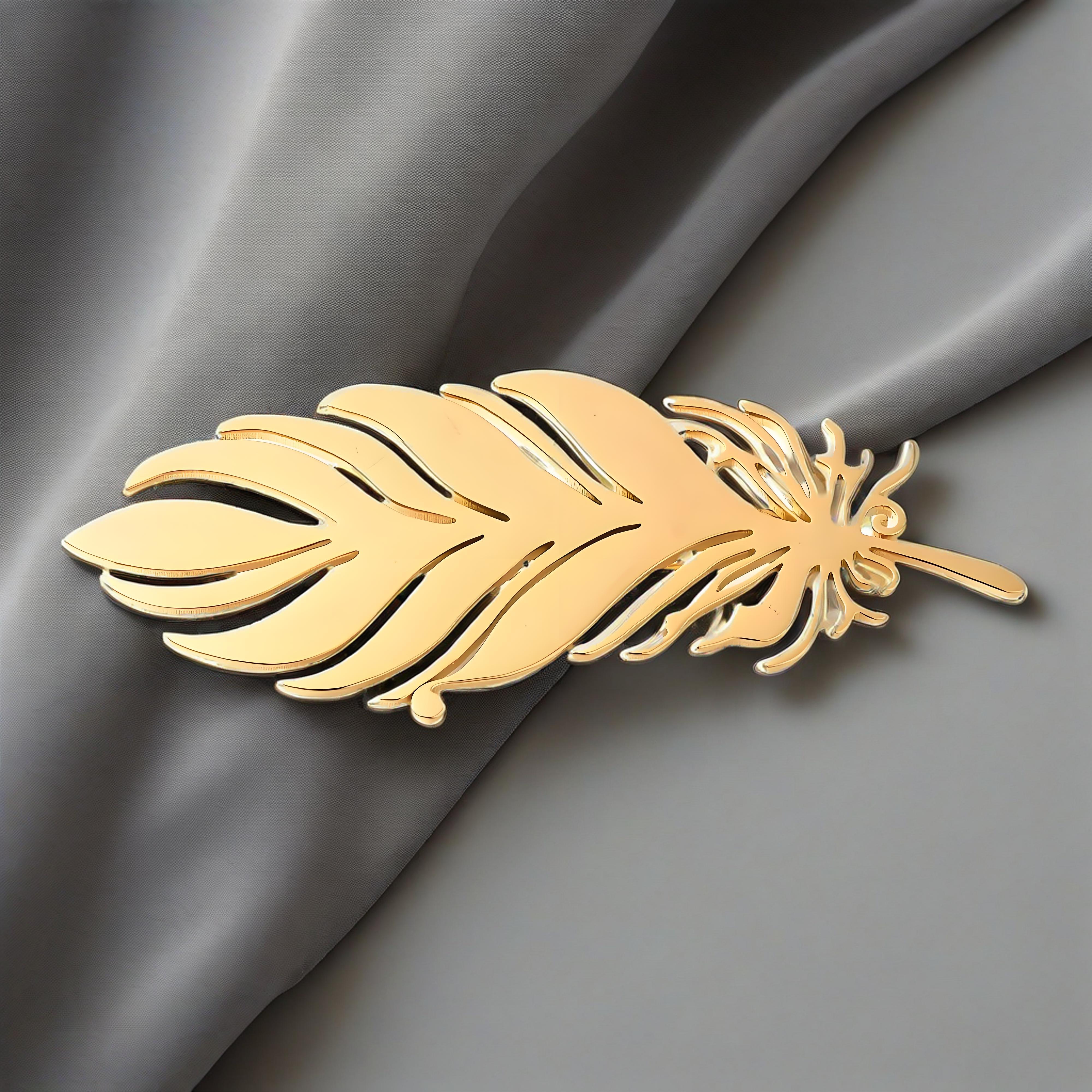 Gold - Plated Feather Brooch,  - огляд і ціна Tuxedo Lapel Pin