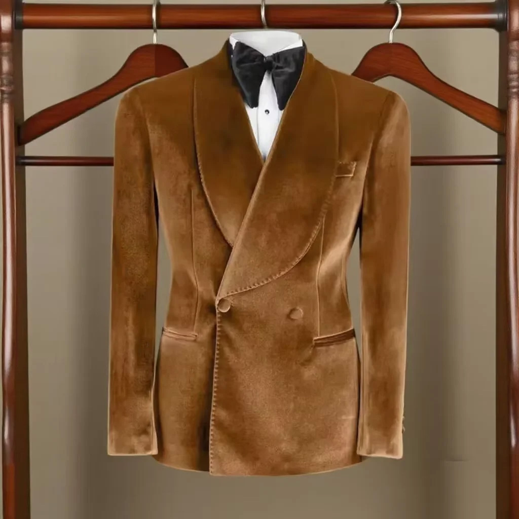 Velvet Men's Suits Blazer Doub - огляд і ціна Elegant Formal Men'S Wear